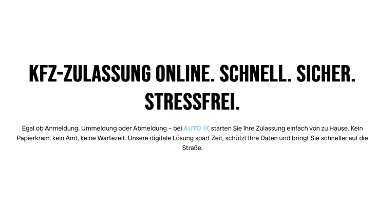 AUTO iX Kfz-Zulassungsdienst ONLINE i-Kfz