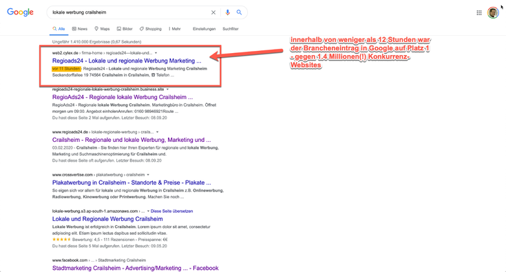 RegioAds24 - lokale regionale Online-Werbung Jobanzeigen SEO Crailsheim