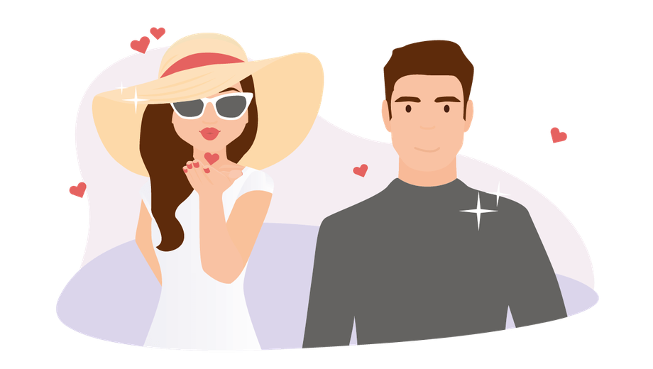 Eine Frau und ein Mann stehen nebeneinander.