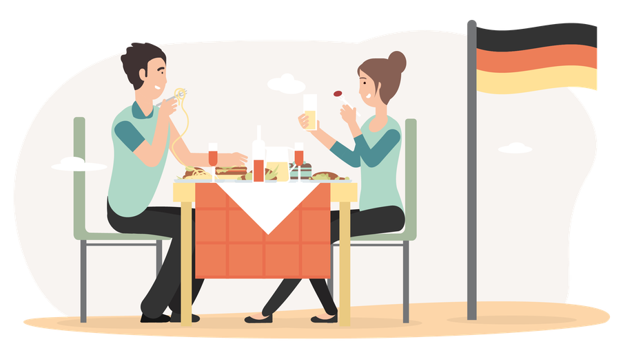 Illustration Kulinarische Reise Deutschland