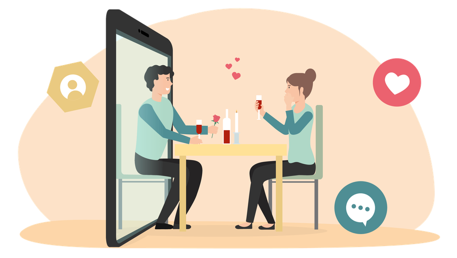 Illustration Date Ideen für das Online Date