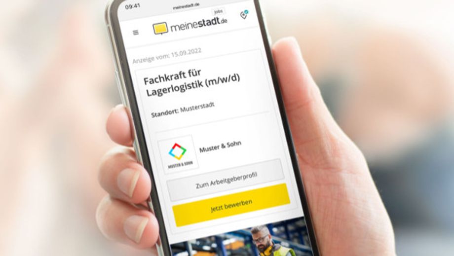 Stellenanzeige auf einem Smartphone