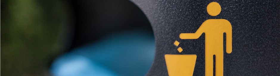 Mülleimer mit Männchen drauf