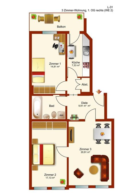 L-31 1. OG rechts WE 2