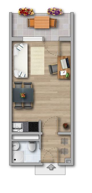 Regelgrundriss mit Balkon