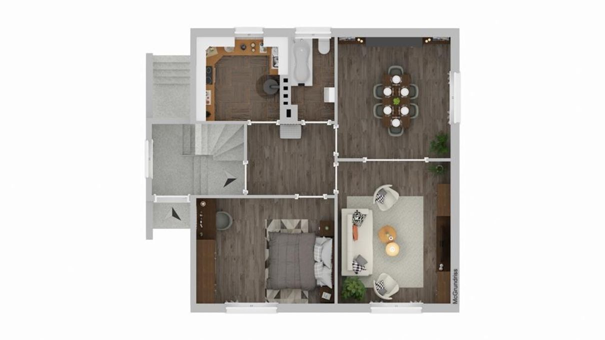 Grundriss EG visualisiert