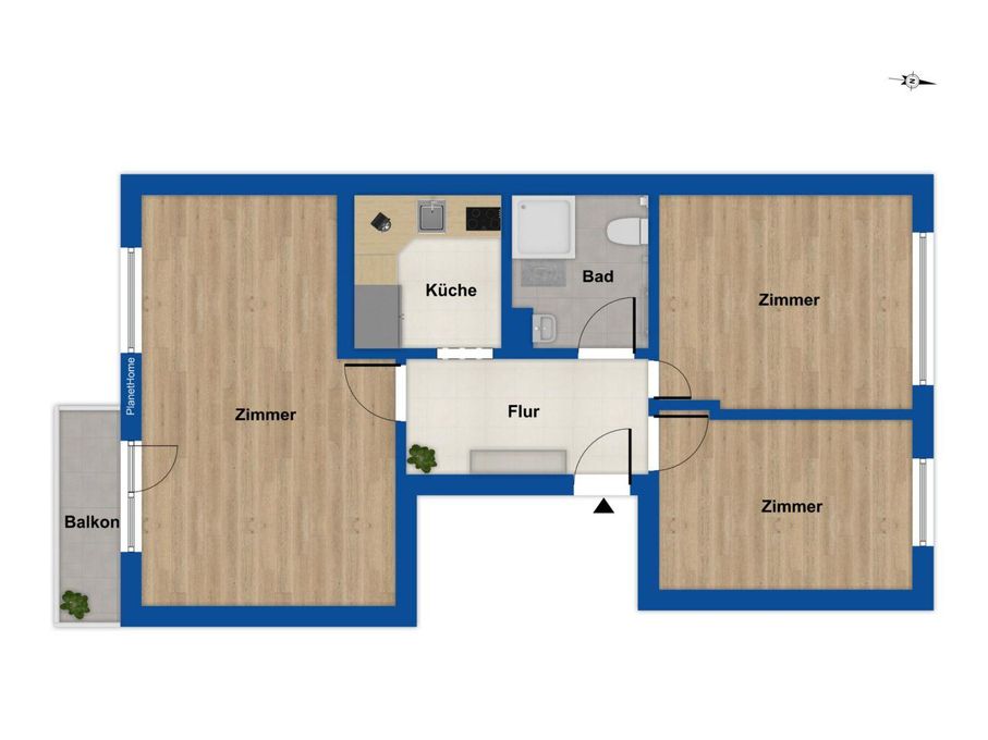 Grundriss Wohnung 2. OG