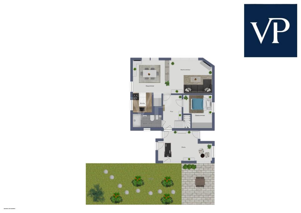 Grundriss EG mit Außenanlage
