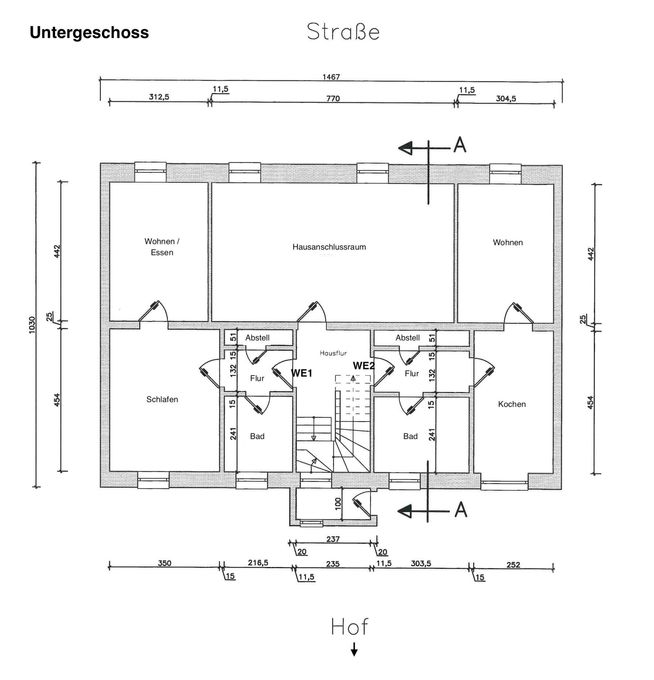 Grundriss Wohnungen 1 + 2