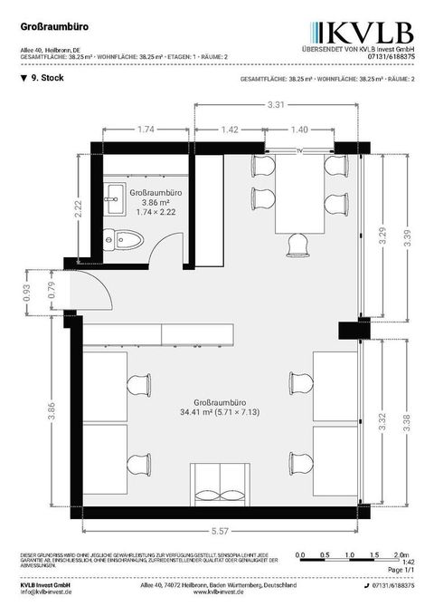 Grundriss Großraumbüro
