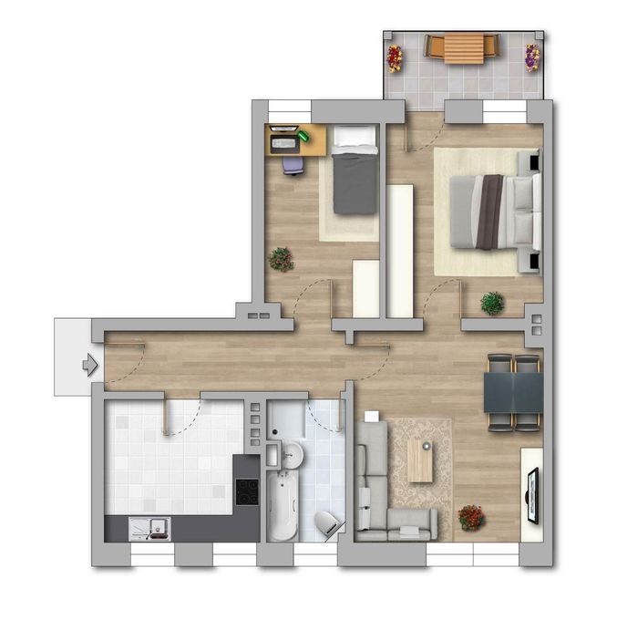 Straße des Friedens 42, OG rechts