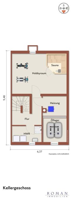 Grundriss KG mit Möblierungsvorschlag