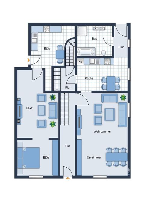 Erdgeschoss und Einliegerwohnung