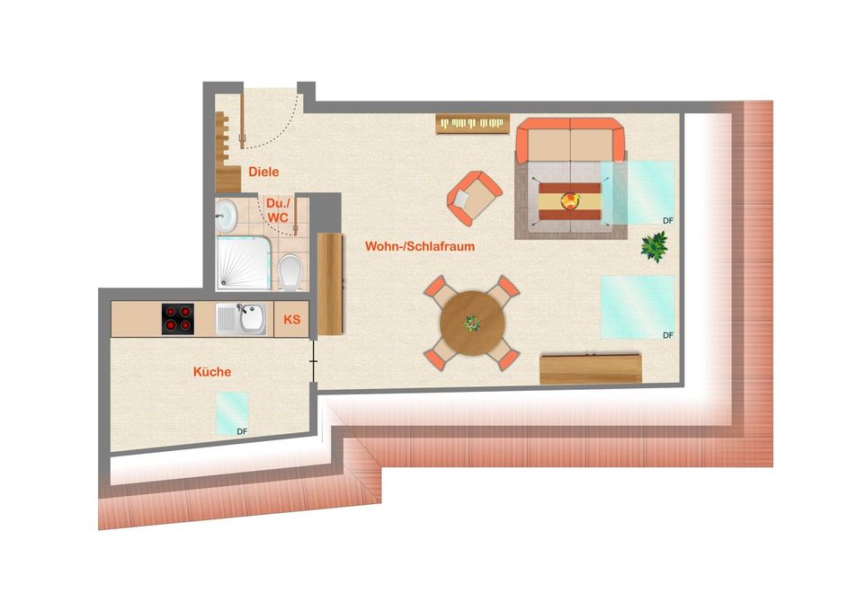 Grundriss ca.39,32 m²
