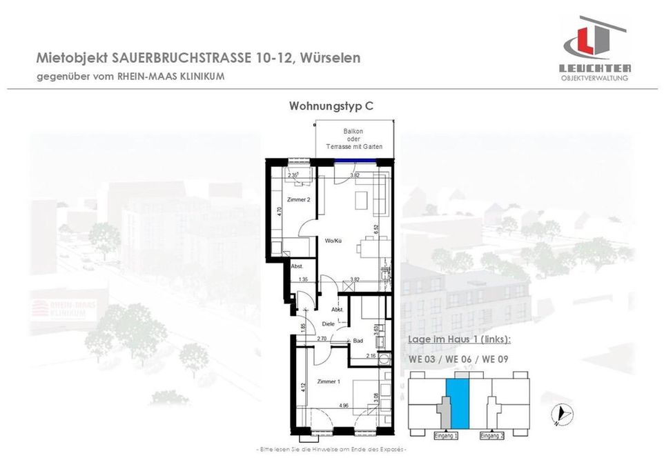 Grundriß WE 03 - ca. 76 qm