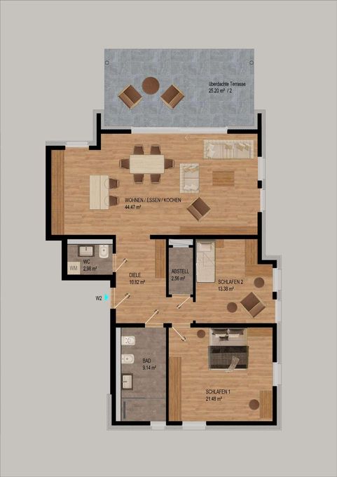 Grundriss Whg. 2 EG