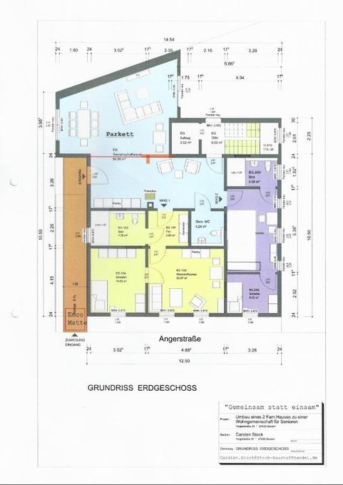 Grundriss Erdgeschoss mit Gemeinschaftsräumen