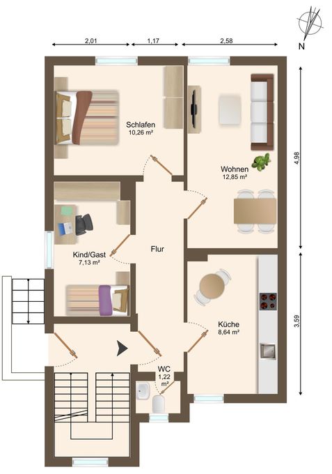 Grundriss EG-Wohnung Exposé