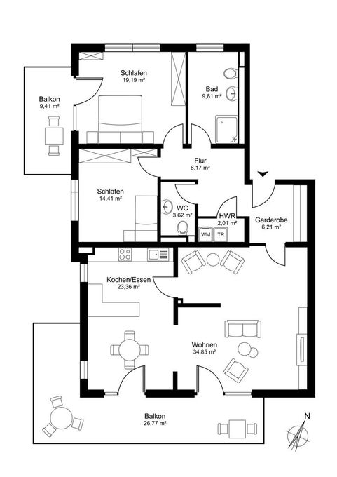 Wohnung Nr. 5 im Obergeschoss
