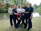 Präventionspuppenbühne der Polizeidirektion Lüneburg, v.l.n.r Lydia Freienberg, Lisa Jessel, Polizeipräsidentin Kathrin Schuol, Hanna Sterner und Britta Grürmann mit ihren Puppen Frau Uhde und Herrn Kratzke