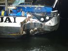 Die Bugwand wurde bei dem Unfall beschädigt