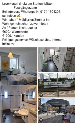 Studenten 1Möbliertes Zimmer / WG - Zimmer Levrkusen Wiesdorf- KEIN JOBCENTER