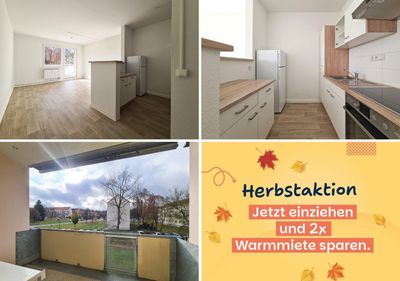 2 Warmmieten frei*: renovierte Balkonwohnung mit Einbauküche im bequemen 2. OG