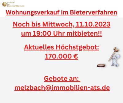 BIETERVERFAHREN: Höchstgebot: 170.000 €; NOCH BIS MITTWOCH, 11.10., 19:00 Uhr MITBIETEN!!