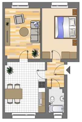 2-Zimmer-Wohnung in Herne Mitte im EG mit Dusche