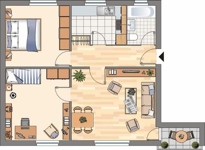 3-Zimmer-Wohnung in Flensburg Weiche mit Bakon u. EBK