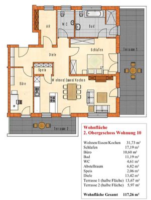 Penthouse mit EBK in Wernberg zu vermieten