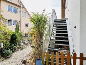 Treppe außen für das Obergeschoss