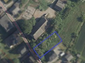 potentielles Baugründstück für ein Einfamilienhaus (blau umrandet) - Quelle: https://geoportal-hamburg.de/