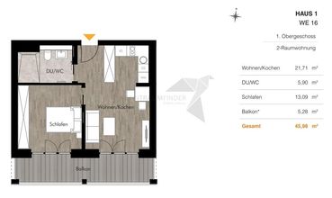 Grundriss H1 WE16