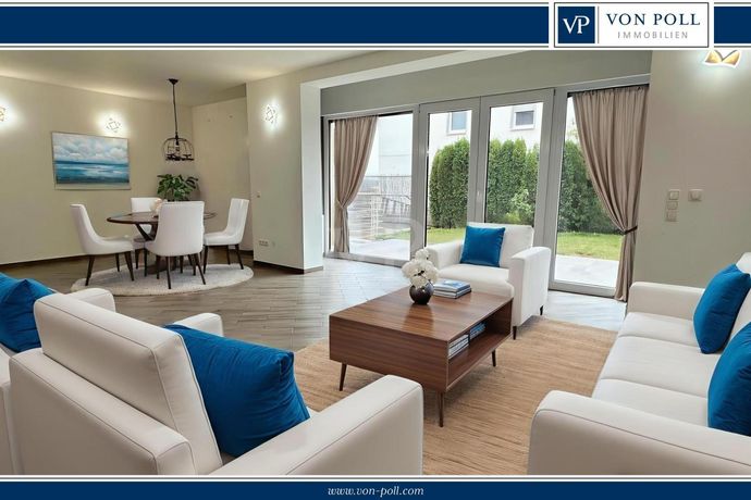 Beispielmöblierung Wohnbereich mit Terrassenblick