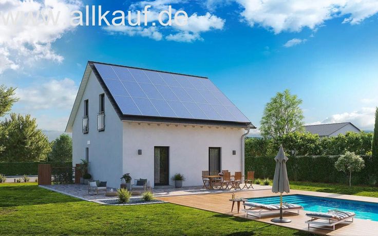 Hausansicht Garten Satteldach