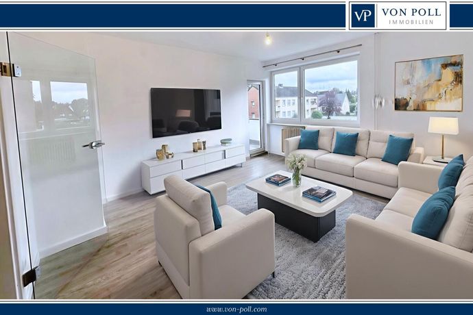 Wohnzimmer möbliert Balken