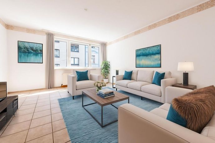 Ansicht Wohnbereich Möblierungsbeispiel